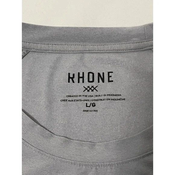 Rhone Shirts Lot Of 2 Men's Large Blue/Gray Crewneck Performance Gym - Picture 5 of 7